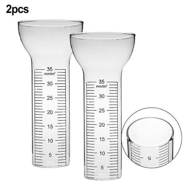 Lommelykt Regnmåler Glass Regnmåler Regnmåler Regnmåler Værbestandig Glass Transparent 2 stk 45x17cm For Utendørs Forhold