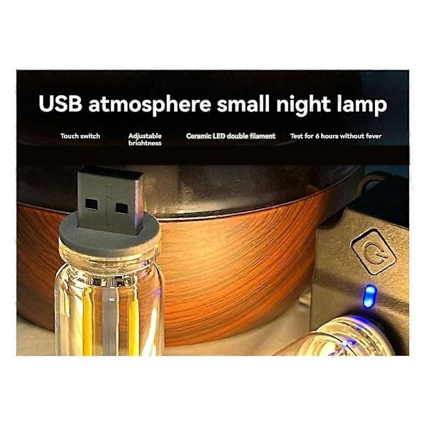 USB-bilinredning Atmosfärsbelysning Plug-in USB Mini LED-lampa för sovrum, barnkammare, bil, grönt ljus