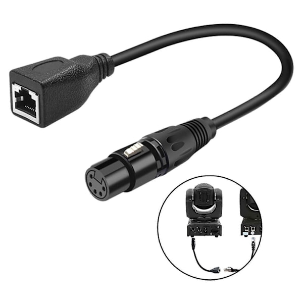 XLR 5 Pin Hunn til RJ45 Hunn Adapterkabel 30cm/1ft for LED-belysning