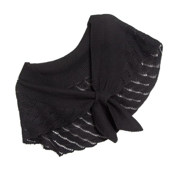 Strikket sjal-wrap til kvinder, forårs- og efterårsmode Pashmina Sort