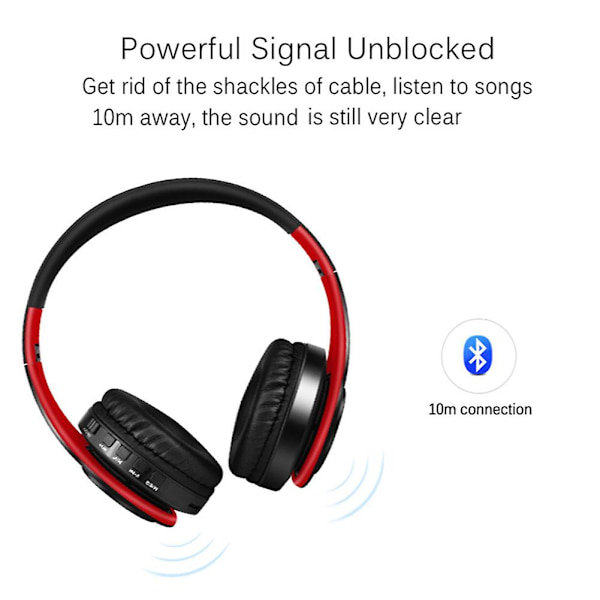 Kokoontaitettavat Bluetooth-kuulokkeet Audio Gaming -kuulokemikrofoni Langattomat kuulokkeet Isot kuulokkeet mikrofonilla puhelimelle