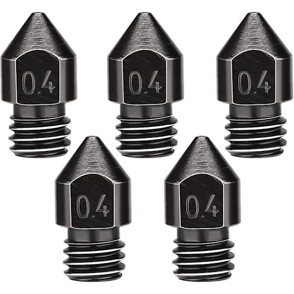 5 st 0,4 mm/1,75 mm munstycken för extrudrar, värmebeständiga 3d-skrivarmunstycken för Mk8 med förvaringslåda, kompatibla med Makerbot Cr-10 Ender 2 3/3