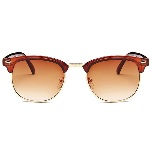 Bruna Clubmaster Solbriller Brunt Glas