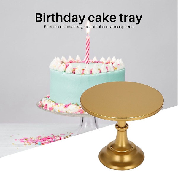 Metallinen rautainen kakkuvati pyöreä jalusta jälkiruokapidike cupcake-teline leivontaan syntymäpäiväjuhliin