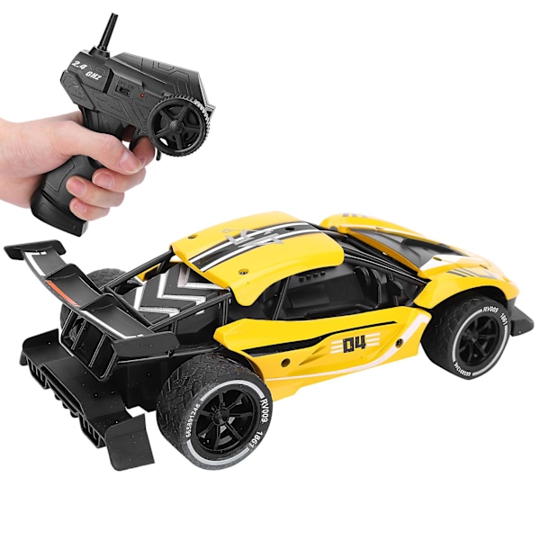 Høyhastighets Drifting RC Bil 2.4G Trådløs Fjernkontroll Racing Leketøy Legering 1/16 Skala Gul 8004