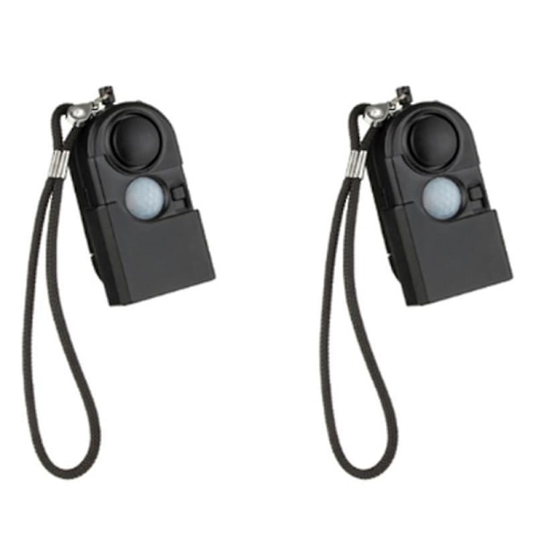 2 stk Camping Rejse Portable Mini PIR Infrarød Bevægelsessensor Detektor Alarm 120DB Trådløs Hjem Se