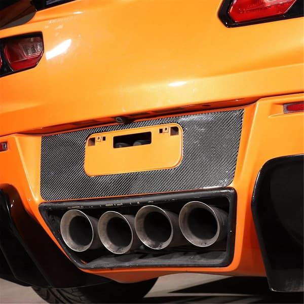 Til C7 2014-2019 Blød Kulfiber Bil Nummerplade Ramme Dæk Trim Sticker Tilbehør