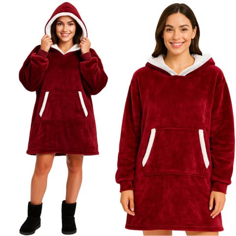 Oversize Fleece Sweatshirt Tæppe Rød