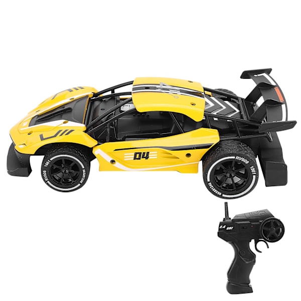 Høyhastighets Drifting RC Bil 2.4G Trådløs Fjernkontroll Racing Leketøy Legering 1/16 Skala Gul 8004