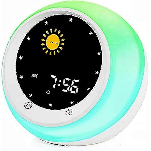 Sun & Moon Rise Barnevekkerklokke Barnas Søvntrener Søvnlydmaskin Vekke Lys & Nattlys Lær Barn Dag & Natt SZRH A-C