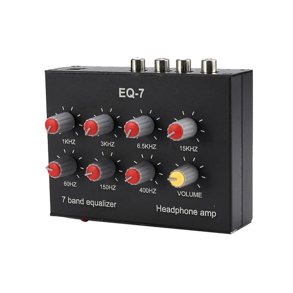 EQ-7 Bil Audio Headset Forsterker 7-Bånds EQ Equalizer 2 Kanals Digital Lyd Equalizer