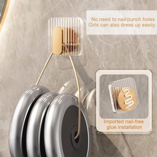 Self-adhesive clothes hooks and towel hangers - 4-pack, multifunctional, suitable for bathroom, kitchen, etc.