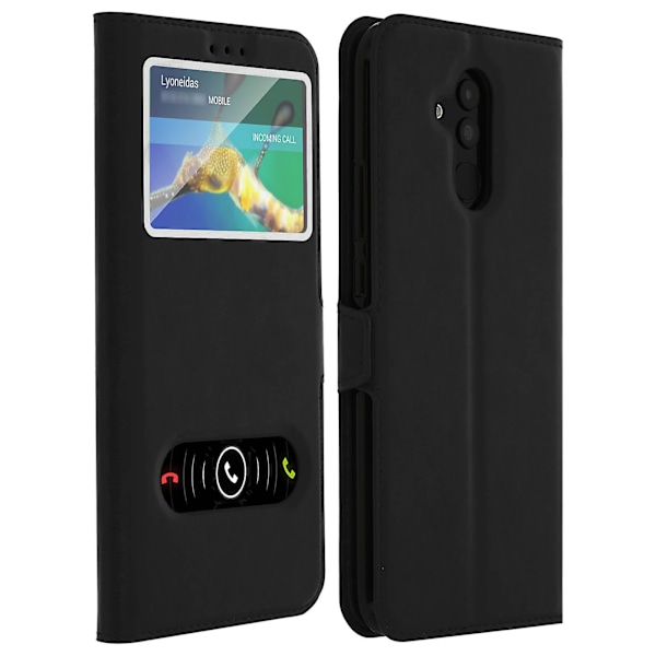 Huawei Mate 20 lite Kotelo Kaksi Ikkunaa Videojalusta Musta