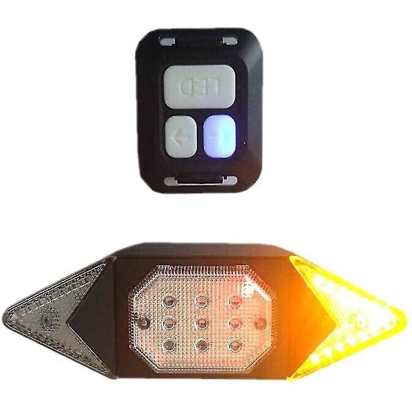 Baklykter for sykkel, trådløs kontroll, konstant/blinkende, USB-oppladbar (1 stk, svart)