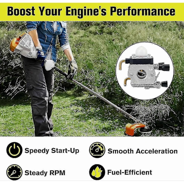 Høyytelsesforgasser erstatning for Stihl FS45, HS45, FS55R, FS38 motorsager og trimmere