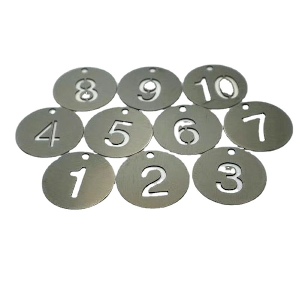 30 stk. Nøglebrikker Nummer ID-tags Rustfrit Stål Nummererede 1-30 Tags Runde Nummererede Tags