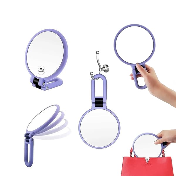 Portable Makeup Mirror / Foldable Mirror - Magnification 1x & 15x