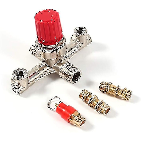 Kompressor - Samfox Manifold til Kompressor Luftkompressor Udløbsrør Regulator Fitting