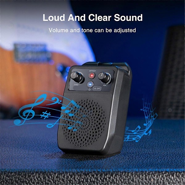 Mini Elektrisk Gitarforsterker 5W Bærbar Gitarforsterker Bluetooth Innebygd 4 Effekter Oppladbar Liten Gitar