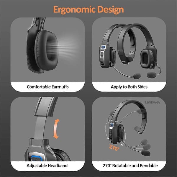 Bluetooth Headset med Mikrofon, Trucker Bluetooth Headset