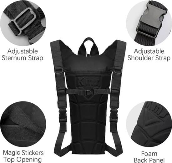 3L Hydration Backpack BPA-Free Water Bladder with Straw Lightweight Breathable Backpack