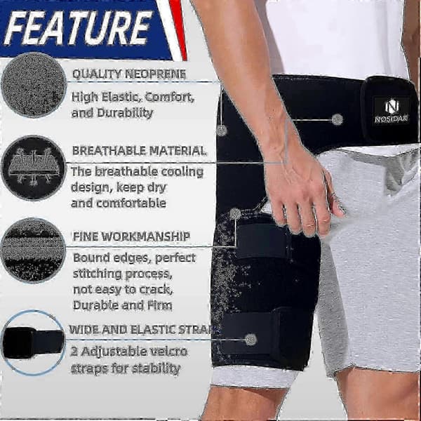 Höftstöd för ischias smärtlindring Hamstring Kompressionsärm Grenstöd Si Bälte Justerbart Stöd För Si Led, Ischiasnerv, Höftledsbyte