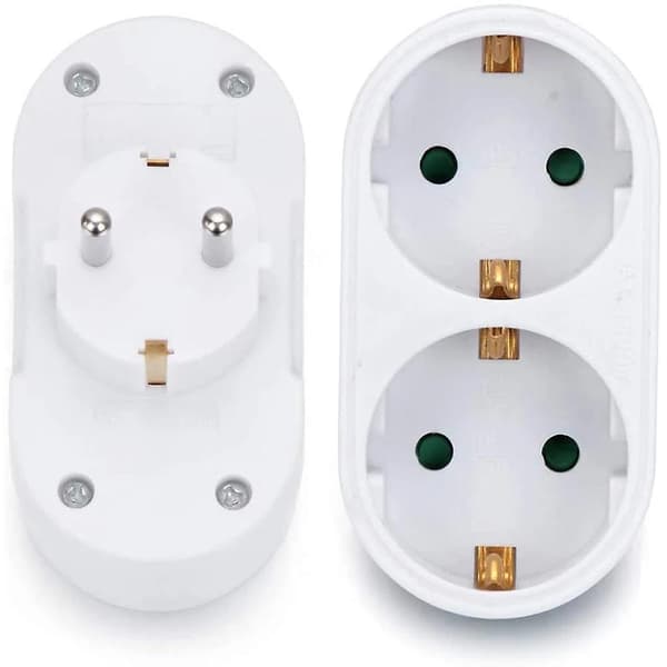 2-vägs dubbelstickpropp multipel stickpropp adapter horisontell T