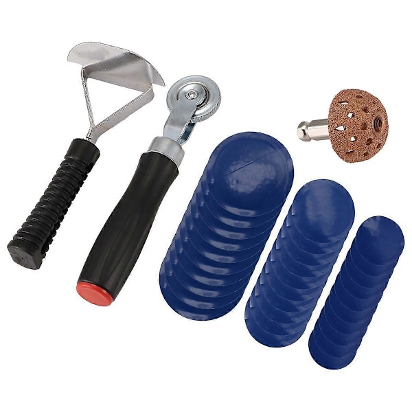 Dæk Lappesæt, Dæk Lapperulle/Dækreparations Poleringshjul/Dæk Inderforingsskraber/ 30 STK Lapper (32/ 42/ 58mm)