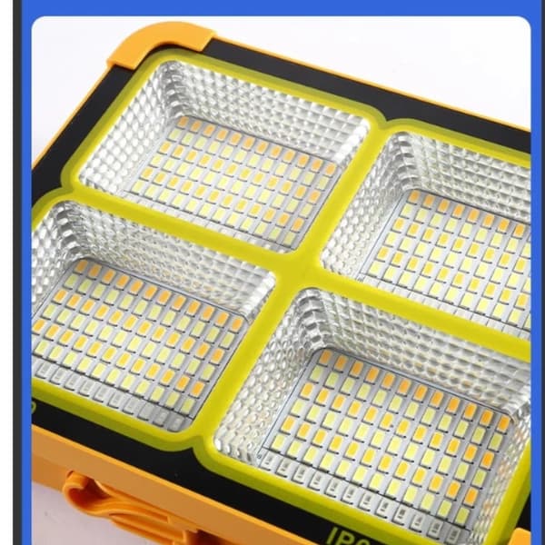 Oppladbar LED-flomlys - LP-300W [8–18 timers batteritid] Dobbel sol- og USB-lading - Solcellepanel - Monoblokk