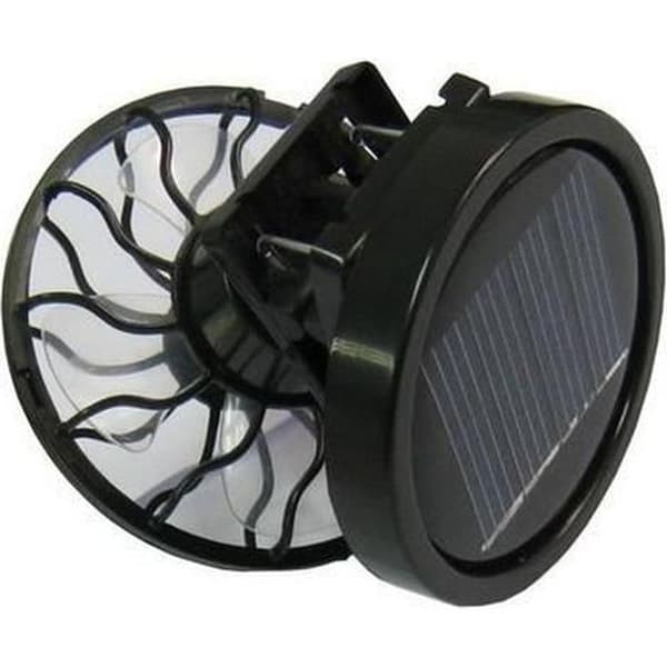 Mini bærbar solcelleventilator, miniventilator med fastgørelsesclips, rund base - sort, ideel til sommerbrug.