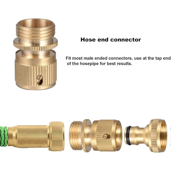 Hurtigkobling til slange, 3/4\" Gevind - Dobbelt Han Metal Kobling 1/2\" og 3/4\" Hun Gevindhane Adapter 2025th