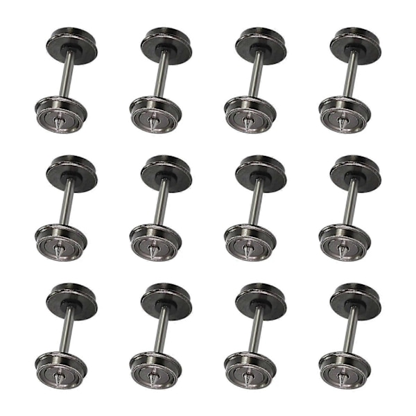 Evemodel 12 stk. HO Skala 1:87 33 Metall DC Hjul for Modelljernbaner DC Hjulsett C8725