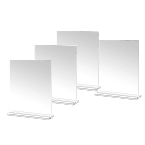 Akryl Billedramme 4x6 Tommer, 4 Pak Plastik Billedrammer Holder Stående, Dobbeltsidet Billede