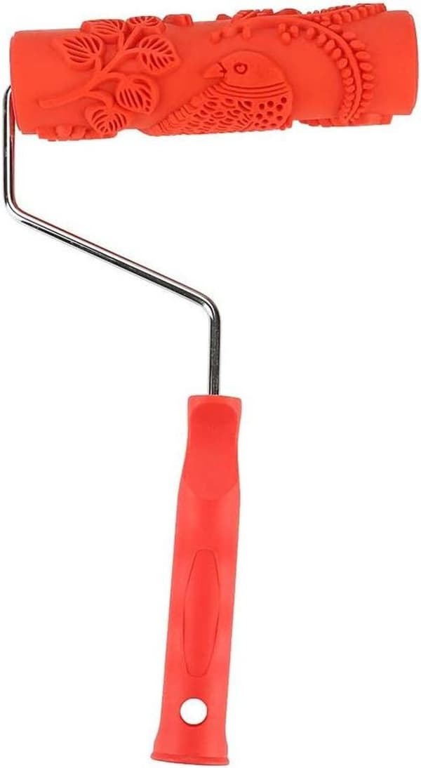 Patterned Paint Roller, 18 cm, Embossed Decorative Rubber Roller for Wall Decoration.
