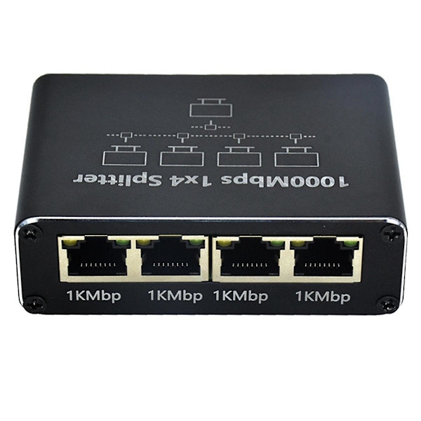 Gigabit Netværksdeler 1-Til-4 Netværkskabelsdeler RJ45 Netværk Port Ethernet Splitter Velegnet