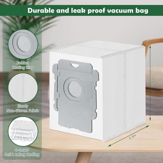 12-pack Replacement Vacuum Bags Compatible with iRobot Roomba i/s/j Combo Series