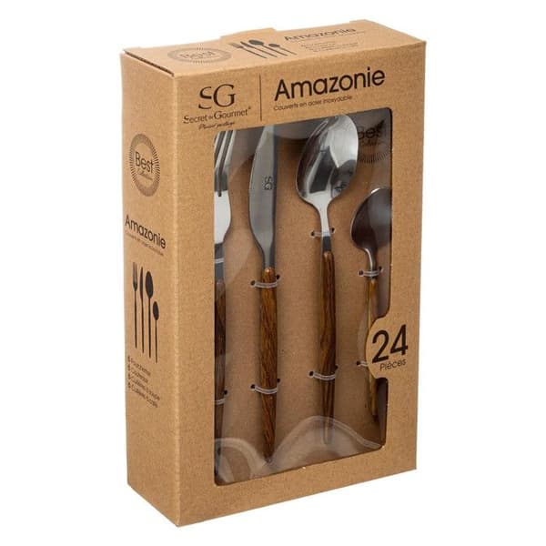 24-delars bestickset \"Amazonia\" 21cm Natur