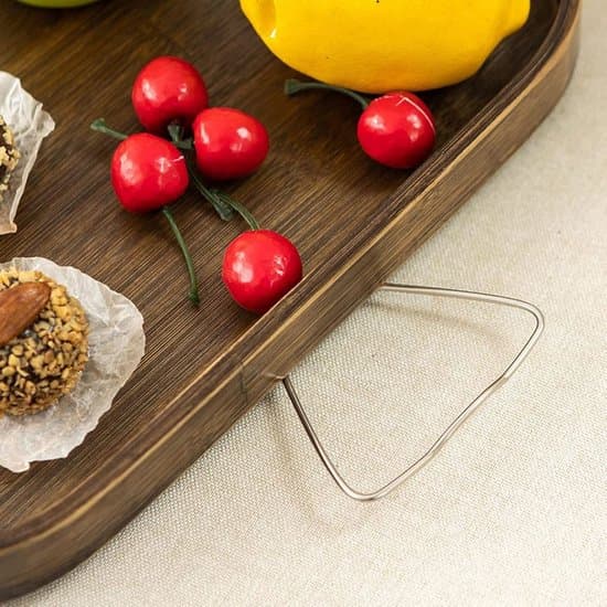 Bamboo Sofa Armrest Tray, Non-slip Clip-on Tray, for Drinks/Remote Control, 33x22x3cm, Brown