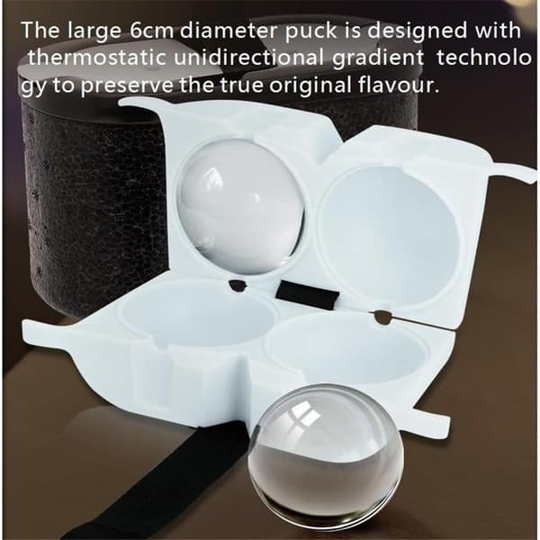 Isklara Ice Cube Molds Premium Clear Ice Ball Maker BPA-Free Ice Ball Mold, Spherical Ice Cube Mold