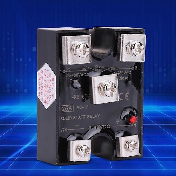 BERM KB25DA Solid State Relæ 25A Enkeltfaset 1NO1NC Solid State Relæ DC Kontrolleret AC