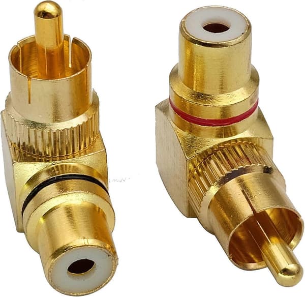 Guldbelagte Konnektorer Rca Splitter, Vinkeldesign til Multi-enhedsforbindelse