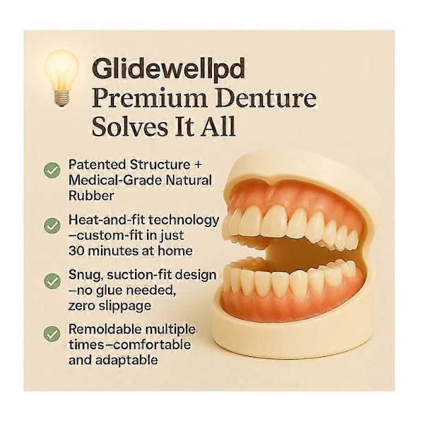 Glidewellpd - Premium Silikonprotes, Smileasego Premium Proteser Hela Munnen