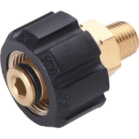 Højtryksrenseradapter, M22 metrisk hun til 1/4 tomme NPT hanfitting, 5000 PSI