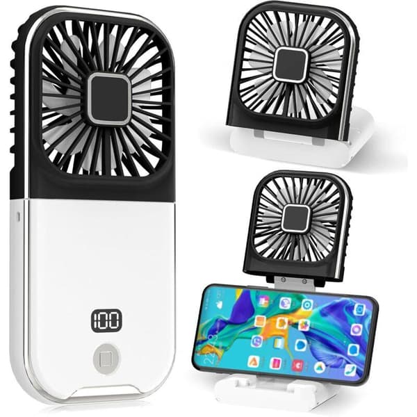 Mini bærbar ventilator, USB genopladelig lommeventilator, lille bærbar lommeventilator (sort)