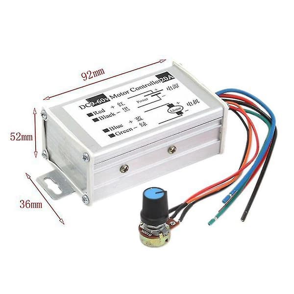Motorhastighetskontroller Dc9v 12v 24v 48v 60v 20a Pwm Motorhastighetskontroller Regulator Driver 0-1200w (tangling)