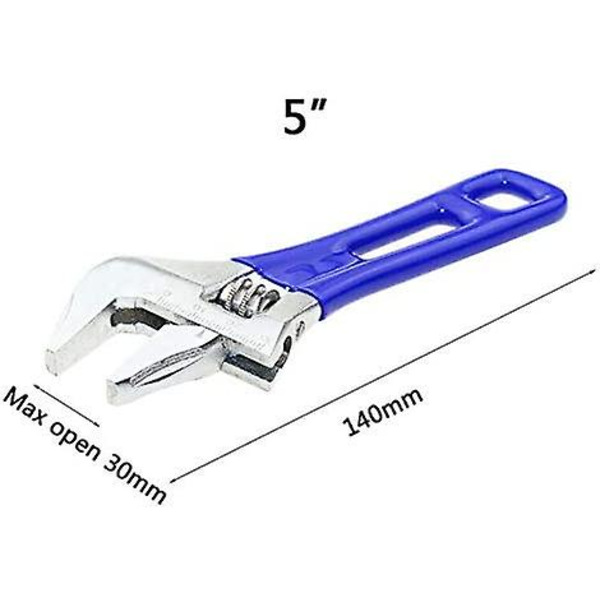 Verktyg 140mm justerbar skiftnyckel, lätt, kompakt, flexibel, bred käft, kort handverktyg (käftkapacitet: 30mm)