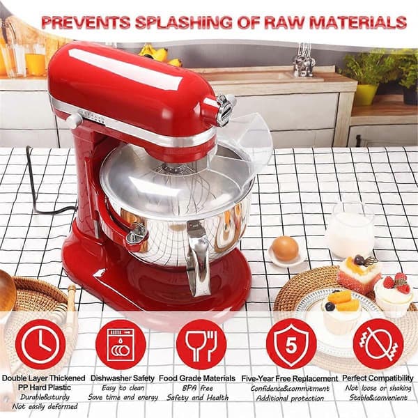 Hældeskjold til Kitchenaid 5,5 Quart, 6, 7, 8 Qt rustfri stål skål-løft standmixer tilbehør
