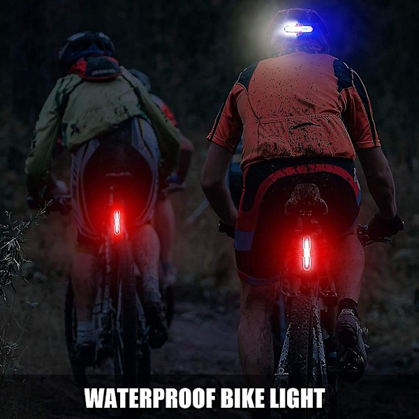 Cykelbaglygte, Lysstærk Cykelbaglygte USB Genopladelig LED Cykellygte Vandtæt 5 Tilstande til Ni