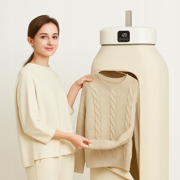 Portable Electric Clothes Dryer for Travel 600W Timer Hook + Remote Control