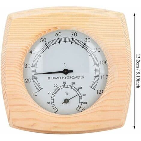 Termometer og hygrometer i granved - Innendørs display